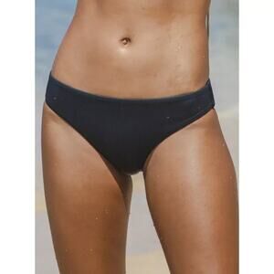 Roxy Women's Large Black Love The Comber Ribbed Bikini Bottom Swim Beach H24-13